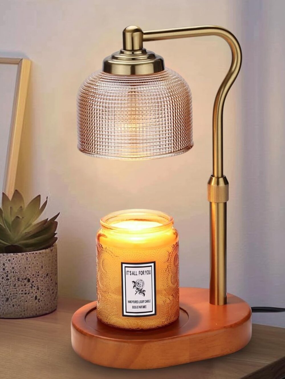Adjustable Candle Warmer Lamp with Timer and Dimmer